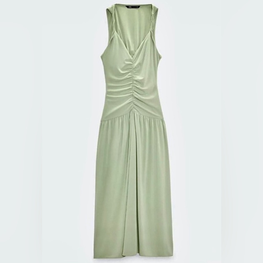 Zara Light Green Maxi Dress - Picture 6 of 12